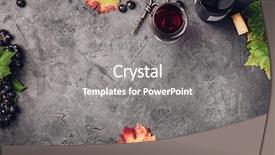  Presentation with rustic - Slide deck having wine composition on dark rustic background and a gray colored foreground