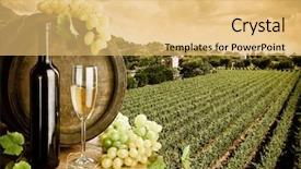  Presentation with vineyard - Presentation theme featuring wine composition with background background and a yellow colored foreground