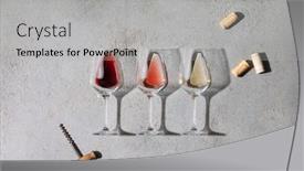  Presentation with red white grey - PPT theme with wine-composition-with-red-rose background and a light gray colored foreground