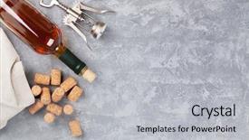  Presentation with corkscrew - Presentation design with many gray screws white - wine corks and corkscrew background and a light gray colored foreground