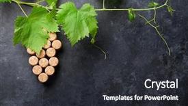  Presentation with vine wine - Amazing presentation theme having wine corks grape shape backdrop and a dark gray colored foreground