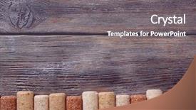  Presentation with rustic wood turquoise - Beautiful presentation design featuring wine corks on rustic wooden backdrop and a gray colored foreground
