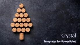  Presentation with christmas tree - Amazing theme having wine corks shaped christmas tree backdrop and a wine colored foreground