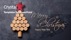  Presentation with heart shape from natural tree - Beautiful presentation theme featuring wine corks shaped christmas tree backdrop and a gray colored foreground
