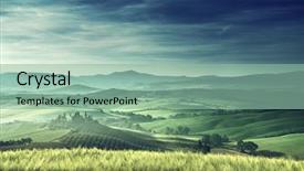  Presentation with tuscany - PPT layouts consisting of farmhouse - early spring morning in tuscany background and a mint green colored foreground