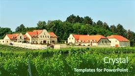  Presentation with villa - Cool new PPT theme with  backdrop and a  colored foreground