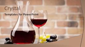  Presentation with wine - Presentation enhanced with wine-decanter-and-glass background and a coral colored foreground