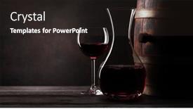  Presentation with wine barrel - Cool new PPT theme with wine-decanter-glass-of-red backdrop and a wine colored foreground