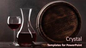  Presentation with wine barrel - Cool new presentation theme with wine-decanter-glass-of-red backdrop and a wine colored foreground