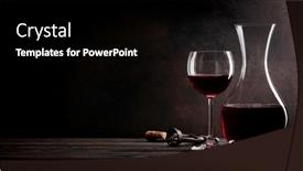  Presentation with wine - PPT layouts consisting of wine-decanter-glass-of-red background and a black colored foreground