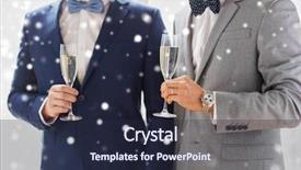  Presentation with sparkling wine - Presentation theme featuring wine from glasses on wedding background and a wine colored foreground