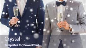  Presentation with sparkling wine - Beautiful PPT theme featuring wine from glasses on wedding backdrop and a tawny brown colored foreground