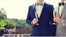  Presentation with sparkling wine - Theme having wine from glasses on wedding background and a navy blue colored foreground