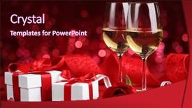  Presentation with biology fungi wine - Presentation design featuring wine gifts and rose background and a wine colored foreground