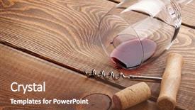  Presentation with corkscrew - PPT theme enhanced with wine glass cork and corkscrew background and a tawny brown colored foreground