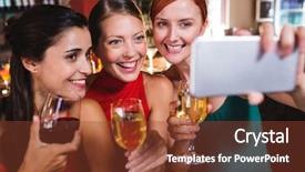  Presentation with disco in night club - Slide set consisting of wine glass in night club background and a  colored foreground