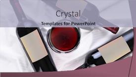  Presentation with bottles - Presentation theme enhanced with wine-glass-in-the-center background and a light blue colored foreground