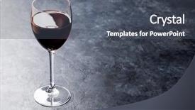  Presentation with white wine and red - Theme having wine glass on stone table background and a dark gray colored foreground