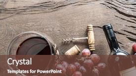  Presentation with wine tasting - Beautiful PPT theme featuring wine glass wine bottle backdrop and a tawny brown colored foreground