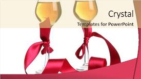  Presentation with white wine and red - PPT theme featuring wine glasses and a red background and a  colored foreground