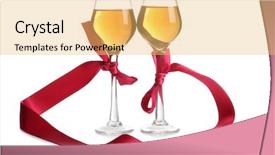  Presentation with white wine and red - Colorful presentation theme enhanced with wine glasses and a red backdrop and a  colored foreground