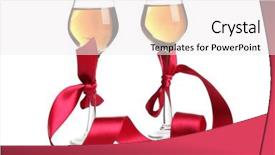  Presentation with white wine and red - Colorful presentation theme enhanced with wine glasses and a red backdrop and a  colored foreground