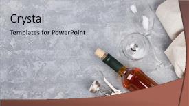  Presentation with corkscrew - Presentation theme consisting of wine glasses and corkscrew background and a light gray colored foreground