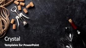  Presentation with corkscrew - PPT theme enhanced with wine glasses and corkscrew background and a black colored foreground