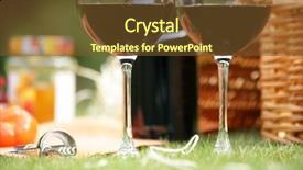  Presentation with hamper - Colorful presentation theme enhanced with wine glasses and hamper picnic backdrop and a tawny brown colored foreground