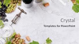  Presentation with marble - PPT theme featuring wine-glasses-bottles-and-grapes background and a white colored foreground