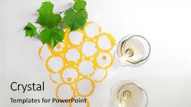  Presentation with wine - Beautiful theme featuring wine glasses on picture painted backdrop and a lemonade colored foreground