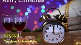  Presentation with wine green - Audience pleasing presentation theme consisting of wine glasses retro alarm clock backdrop and a tawny brown colored foreground