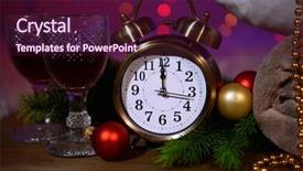  Presentation with alarm - Amazing slide set having wine glasses retro alarm clock backdrop and a wine colored foreground