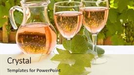 Presentation with wine - PPT theme having wine-glasses with french rose background and a yellow colored foreground