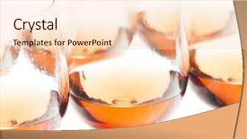  Presentation with biology fungi wine - Beautiful slide set featuring wine glasses with rose wine backdrop and a lemonade colored foreground