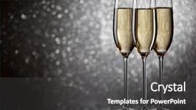  Presentation with new year - Theme enhanced with wine glasses with sparkling champagne background and a dark gray colored foreground
