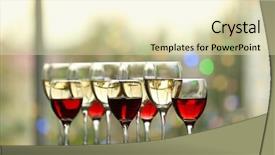  Presentation with wine - Presentation design featuring wine glasses with wine background and a soft green colored foreground