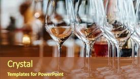  Presentation with spanish tapas and wine - PPT layouts with wine glasses background and a tawny brown colored foreground