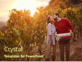 Wine Grapes In A Vineyard PPT template 43 | CrystalGraphics