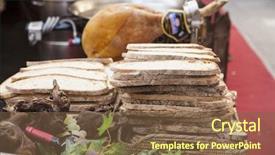  Presentation with wine - Colorful PPT theme enhanced with wine ham at a fair backdrop and a tawny brown colored foreground