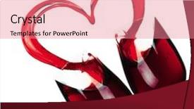  Presentation with shape heart - Beautiful slides featuring wine in a heart shape backdrop and a coral colored foreground