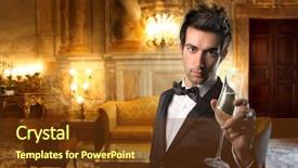  Presentation with elegant party - Beautiful presentation theme featuring wine in a luxury backdrop and a tawny brown colored foreground