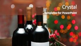  Presentation with christmas tree - Presentation having wine in box on blurred background and a tawny brown colored foreground