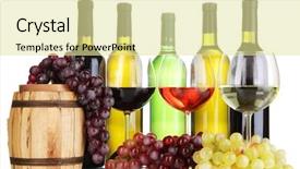  Presentation with bottles - Cool new theme with wine in glasses and bottle backdrop and a blonde colored foreground