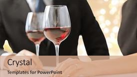  Presentation with people concept surgeon in mask - Slide deck having wine in glasses and diamond background and a coral colored foreground