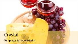  Presentation with wine book cheese - Colorful presentation enhanced with image of blur people at pet show for background usage backdrop and a gray colored foreground.