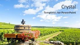  Presentation with simple burgundy - Audience pleasing presentation theme consisting of wine industry - vineyards of cote de beaune backdrop and a light blue colored foreground