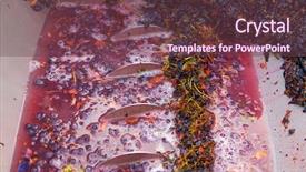  Presentation with corkscrew - Slides having wine industry - winemaking corkscrew crusher destemmer background and a tawny brown colored foreground