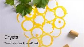  Presentation with grape vine black grapes - Slide set enhanced with wine jars - branch of grapes painted background and a  colored foreground