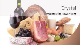  Presentation with wine book cheese - PPT layouts with wine meat and cheese background and a light gray colored foreground